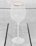 Traditional Wine Glasses with Gold Rim