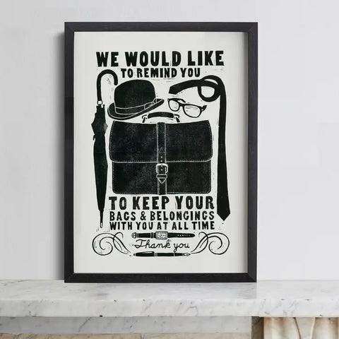 We Would Like to Remind You Framed Print