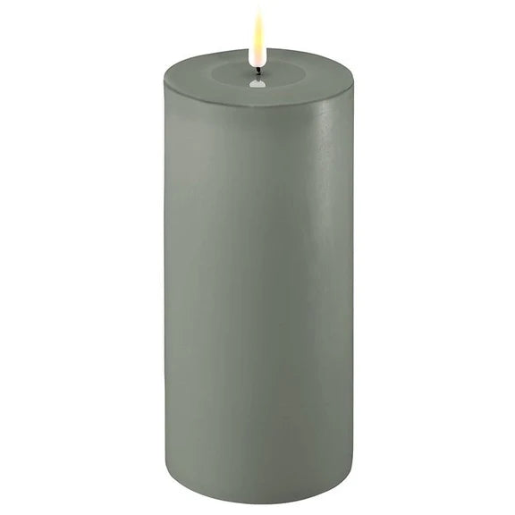 Sage Green Pillar LED Candle Flameless