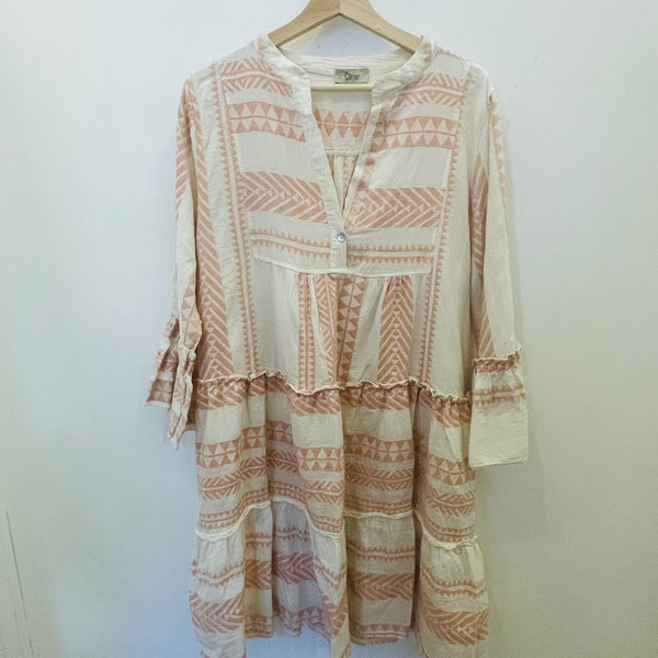Greecian Short Dress - Pale Pink