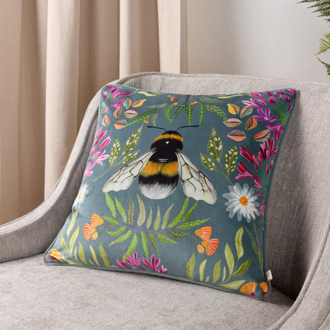 House of Bloom Zinnia Bee Cushion