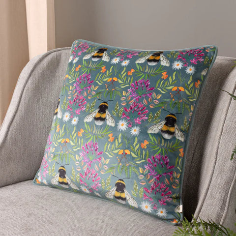 House of Bloom Zinnia Bee Repeat Cushion