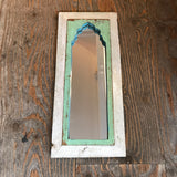Vintage Cream & Green Painted Mirror