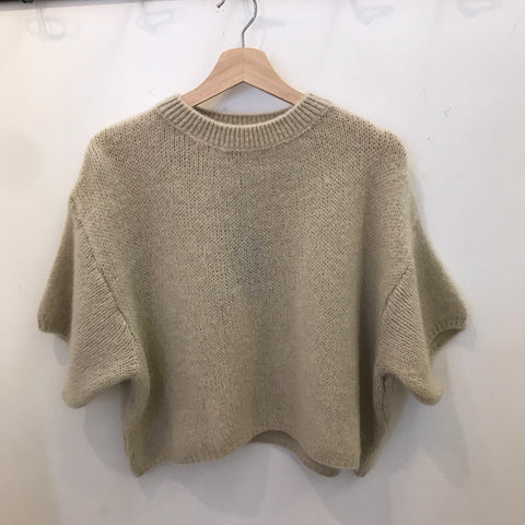 Cropped Mohair Jumper - Stone