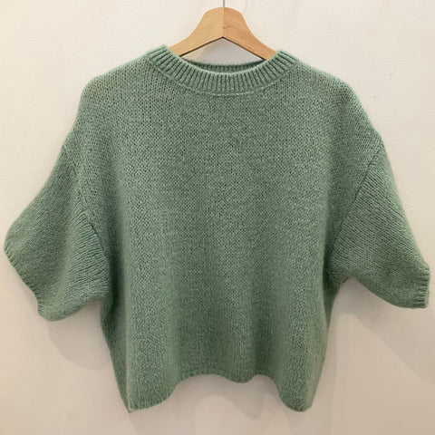 Cropped Mohair Jumper - Sage