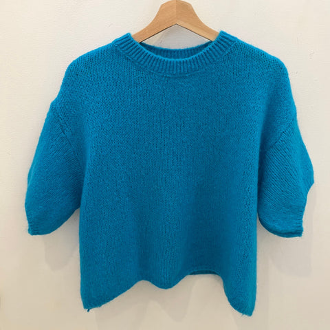 Cropped Mohair Jumper - Teal