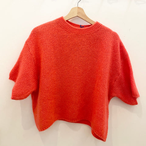 Cropped Mohair Jumper - Coral