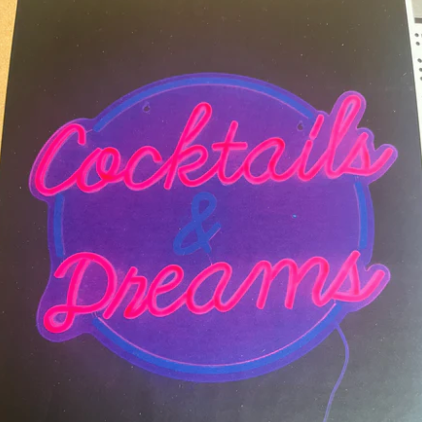 Cocktails & Dreams Neon Light