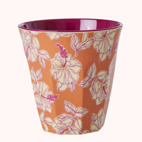 Melamine Cup - Faded Hibiscus Print