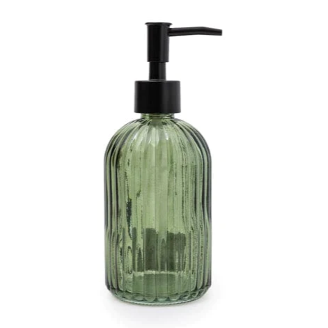 Plain Green Glass Soap Dispenser
