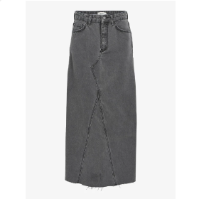 Object Harlow Long Denim Skirt - Grey