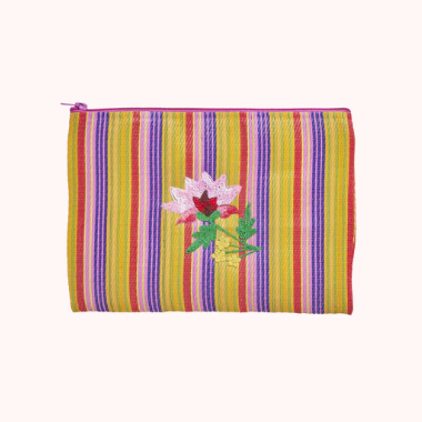 Recycled Plastic Pouch Bag With Flower Print