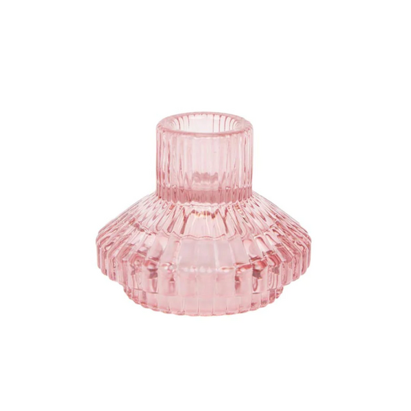 Glass Candle Holder - Midnight Forest Pink