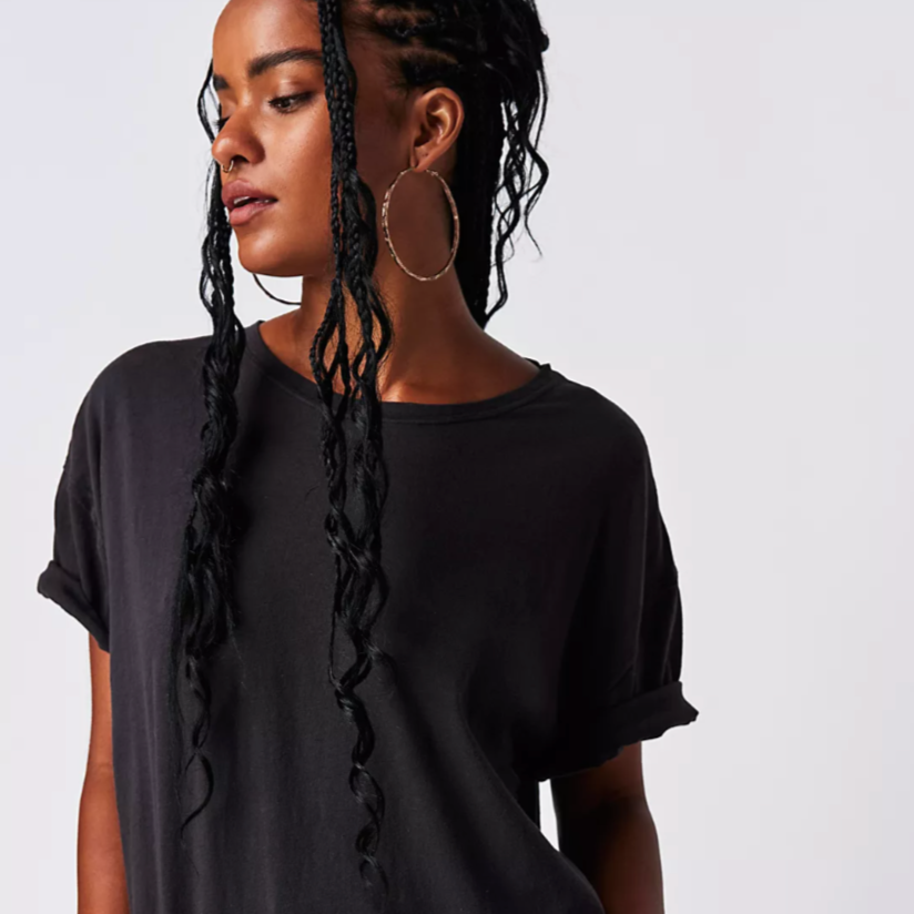 Free People Nina Tee Black – The Consortium