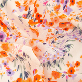 Ditsy Floral Cluster Print Scarf in Orange & Violet