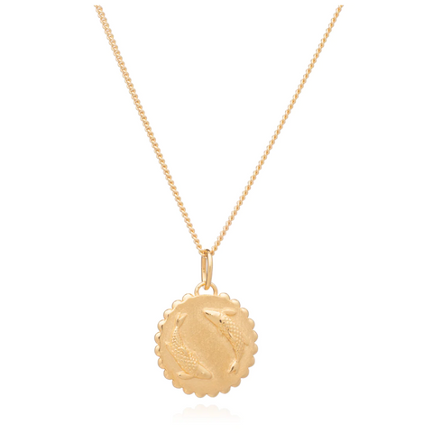 Rachel Jackson Piscies Art Coin Necklace - Gold Plated