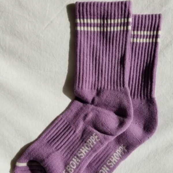 Le Bon Shoppe Boyfriend Socks - Grape