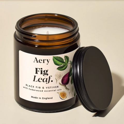 Aery Fig Leaf Scented Jar Candle - Black Fig & Vetiver