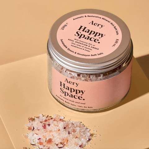 Happy Space Aromatic Bath Salts - Rose, Geranium & Amber
