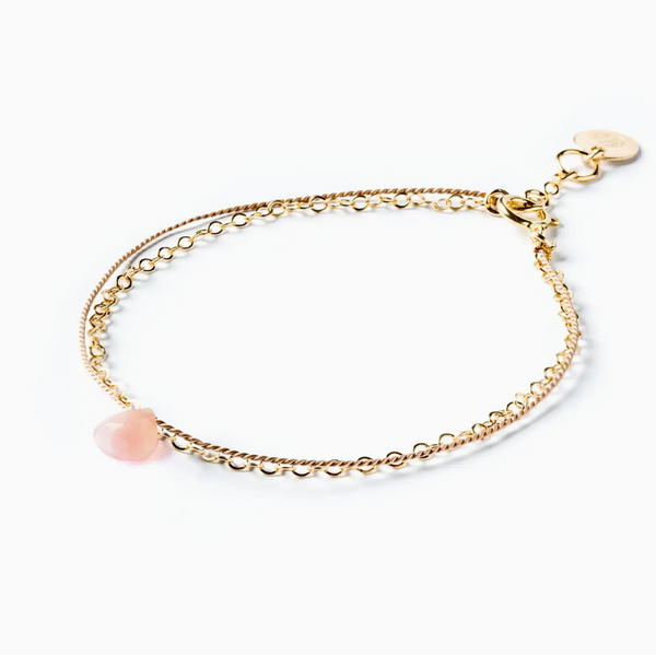 October Opal Gold & Silk Birthstone Bracelet
