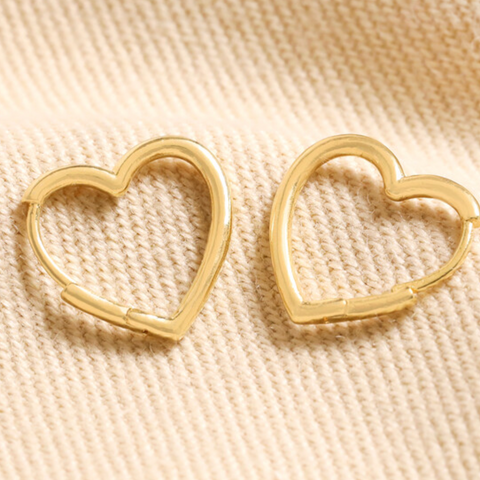 Small Heart Huggie Hoop Earrings in Gold - Lisa Angel