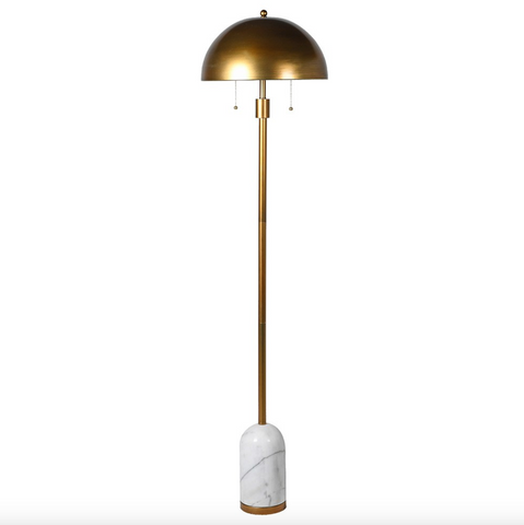 Gold Dome & Marble Based Floor Lamp