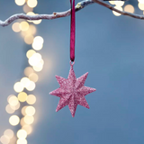 Pink Star Decoration Glitter Small