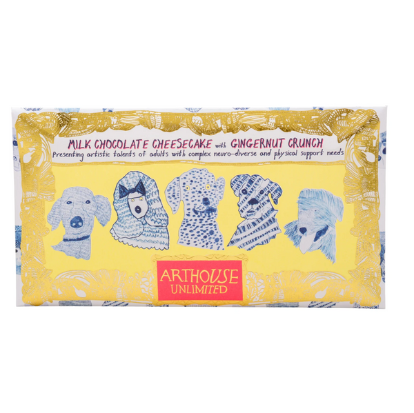 Arthouse Unlimited Blue Dogs - Milk Chocolate Cheesecake with Gingernut Crunch