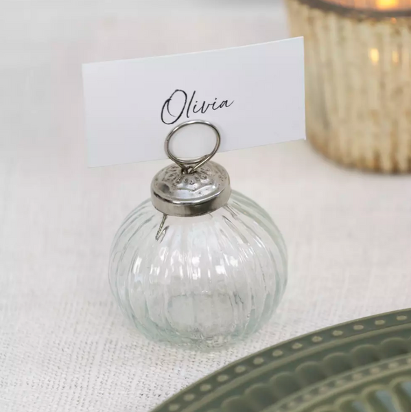 Ribbed Glass Name Place Holders