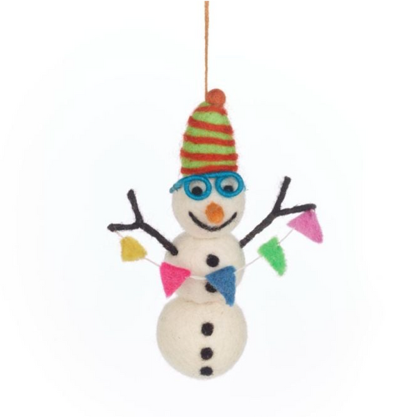 Benedict the Arctic Snowman Felt Hanging Decoration