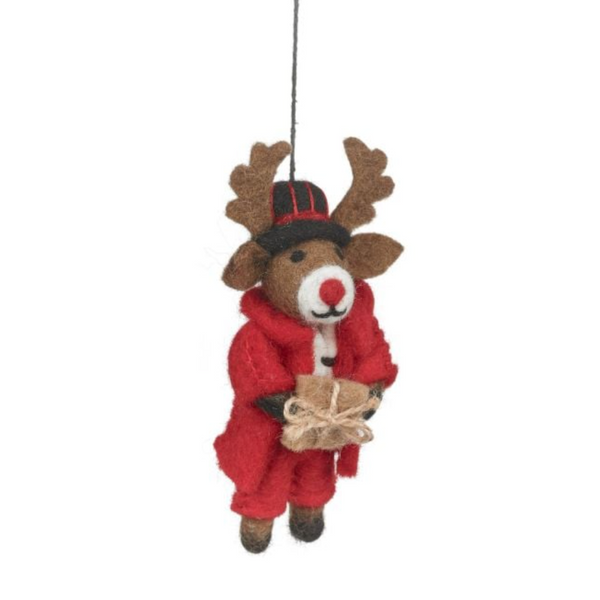 Dasher the Christmas Reindeer Felt Hanging Decoration