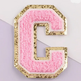 Iron on Chenille Letter Patches - Pink