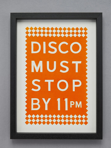 Disco Must Stop by 11pm Framed Print