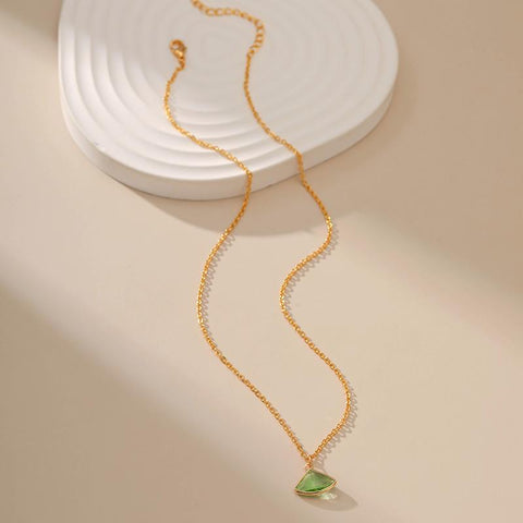 Last True Angel Pendant Necklace - Lime & Gold