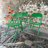 Vintage Green Metal Folding Chair