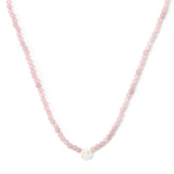 Peachy & Wild - Rose Quartz Stone Smiley Face Necklace