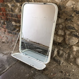 Industrial White Mirror with Shelf