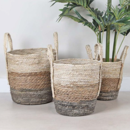 Mayan Basket - Brown/Grey/Natural