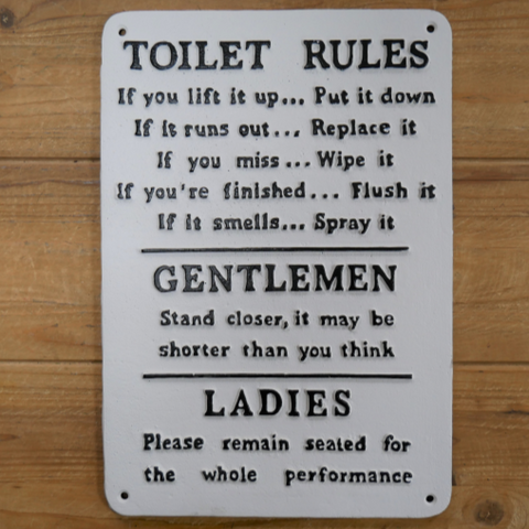 Toilet Rules Sign
