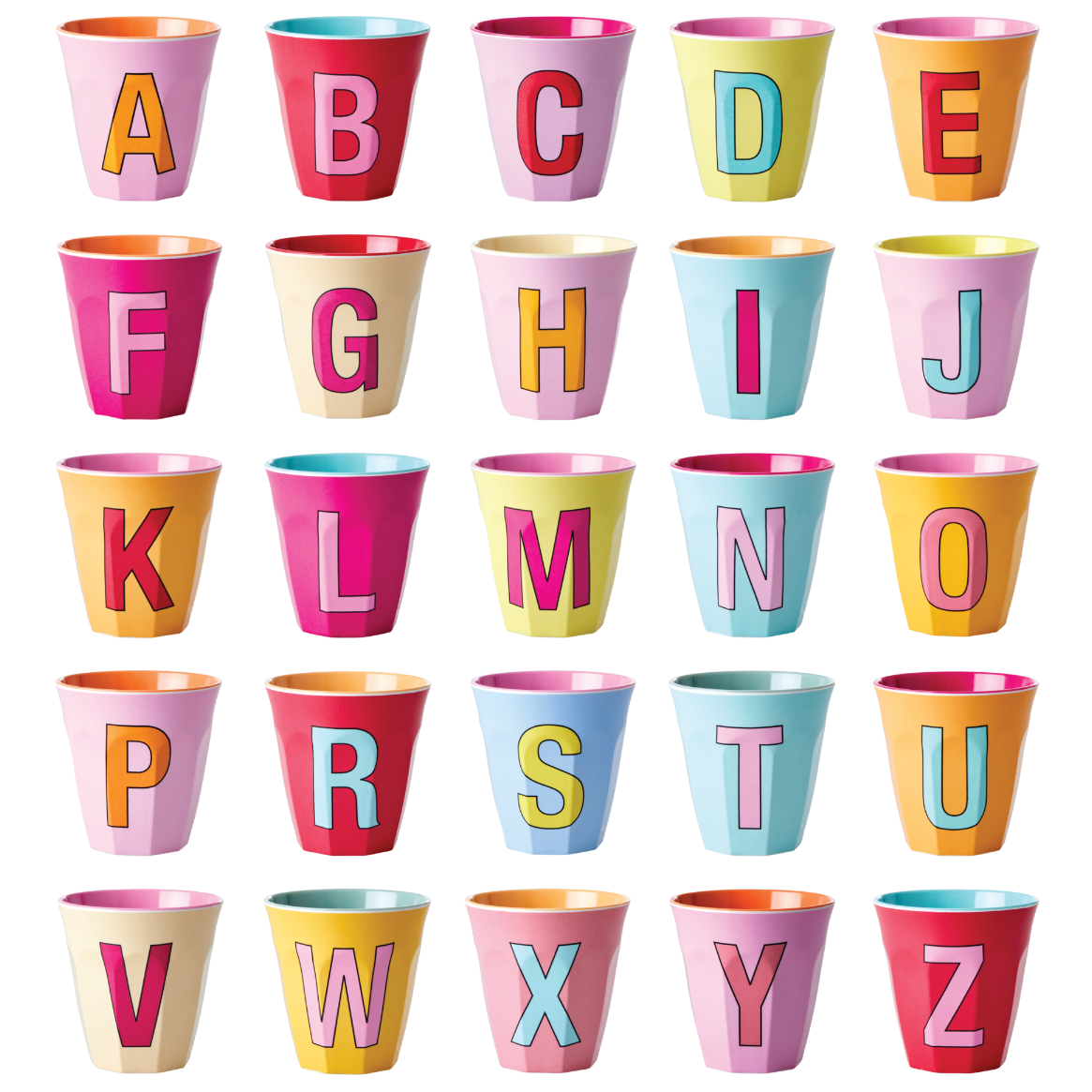 Melamine Alphabet Cups - A to Z – The Consortium Winchester and Romsey  Hampshire