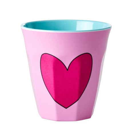 Rice Melamine Cup | Heart in Pink
