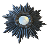 Antique Black Small Star Convex Mirror