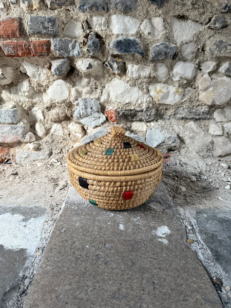 Vintage Hand Woven Grass Basket