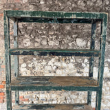 Vintage Indian Painted Green Shelving Unit