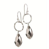 Hot Tomato Teardrop Crystal Captured W/Ring - Silver/Blue Tint