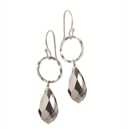 Hot Tomato Teardrop Crystal Captured W/Ring - Silver/Blue Tint