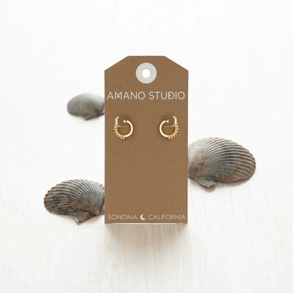 10mm Huggie Hoop Earrings with seashells