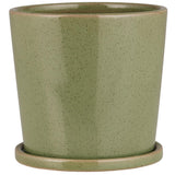 Sage Pot Glazed with Saucer