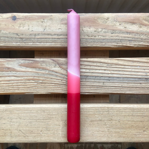 Dip Dye Dinner Candles - Rose Red