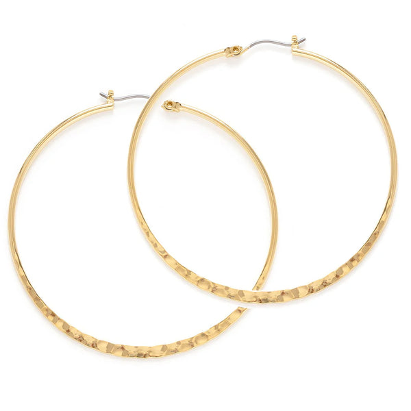 Amano Studio - 2" Hammered Hoop Earrings - Gold